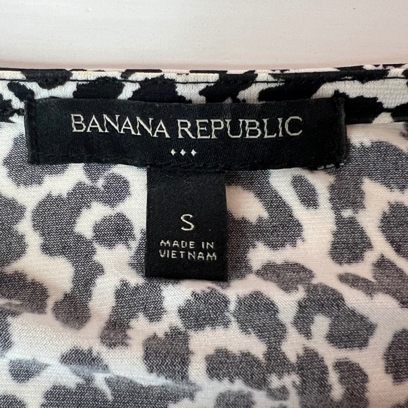 Banana Republic True Wrap Dress Cheetah/Animal Print Sz Small Black/White Jersey - Picture 6 of 6